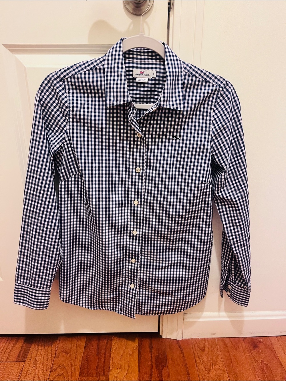 Vineyard Vines Navy and White Gingham Button-Down Shirt